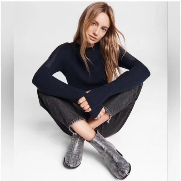 Rag & Bone Fleur Ankle Boots Embossed Leather Womens 37.5 Black White Polka Dots - Picture 12 of 12